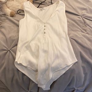 White button bodysuit